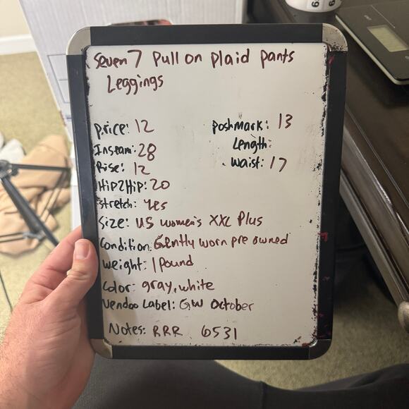 Seven7 Pull On Plaid Pants Leggings US Women's XXL Plus - Picture 7 of 7